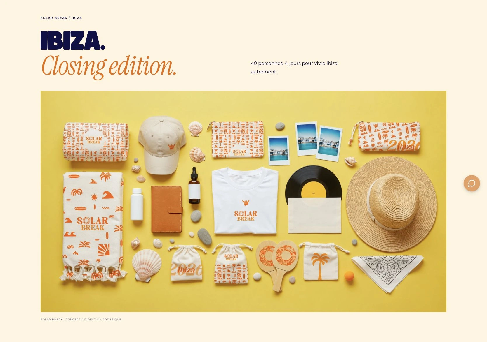 Page Solar Break sur ordinateur : Ibiza, Closing edition et collection d’objets