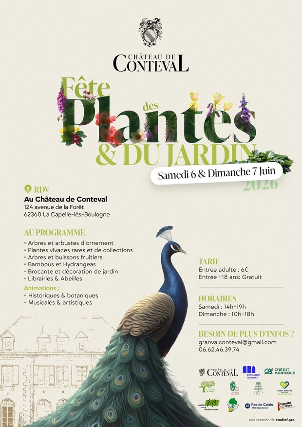Affiche Fête des Plantes, Château de Conteval
