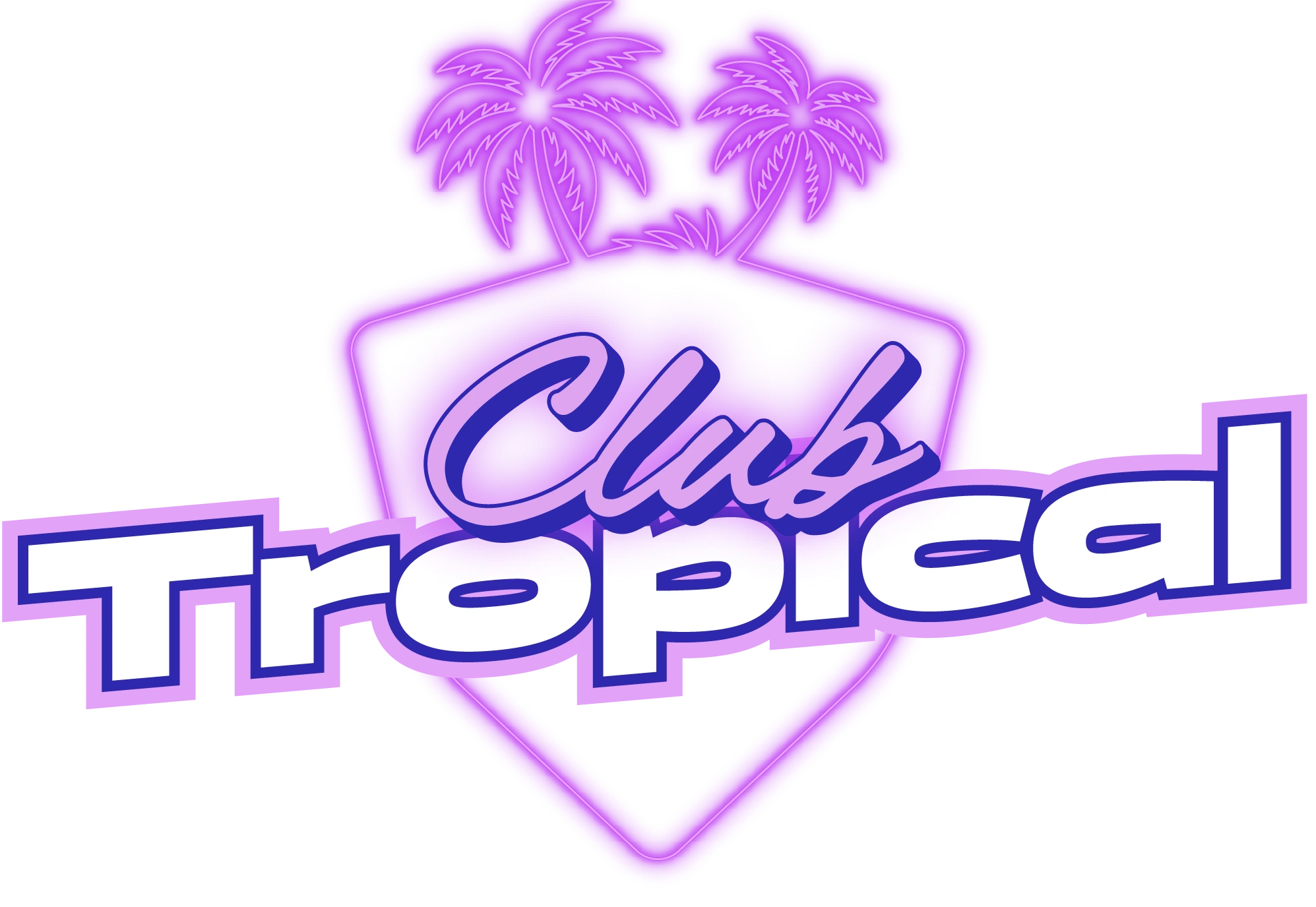 Club Tropical, signature violet néon