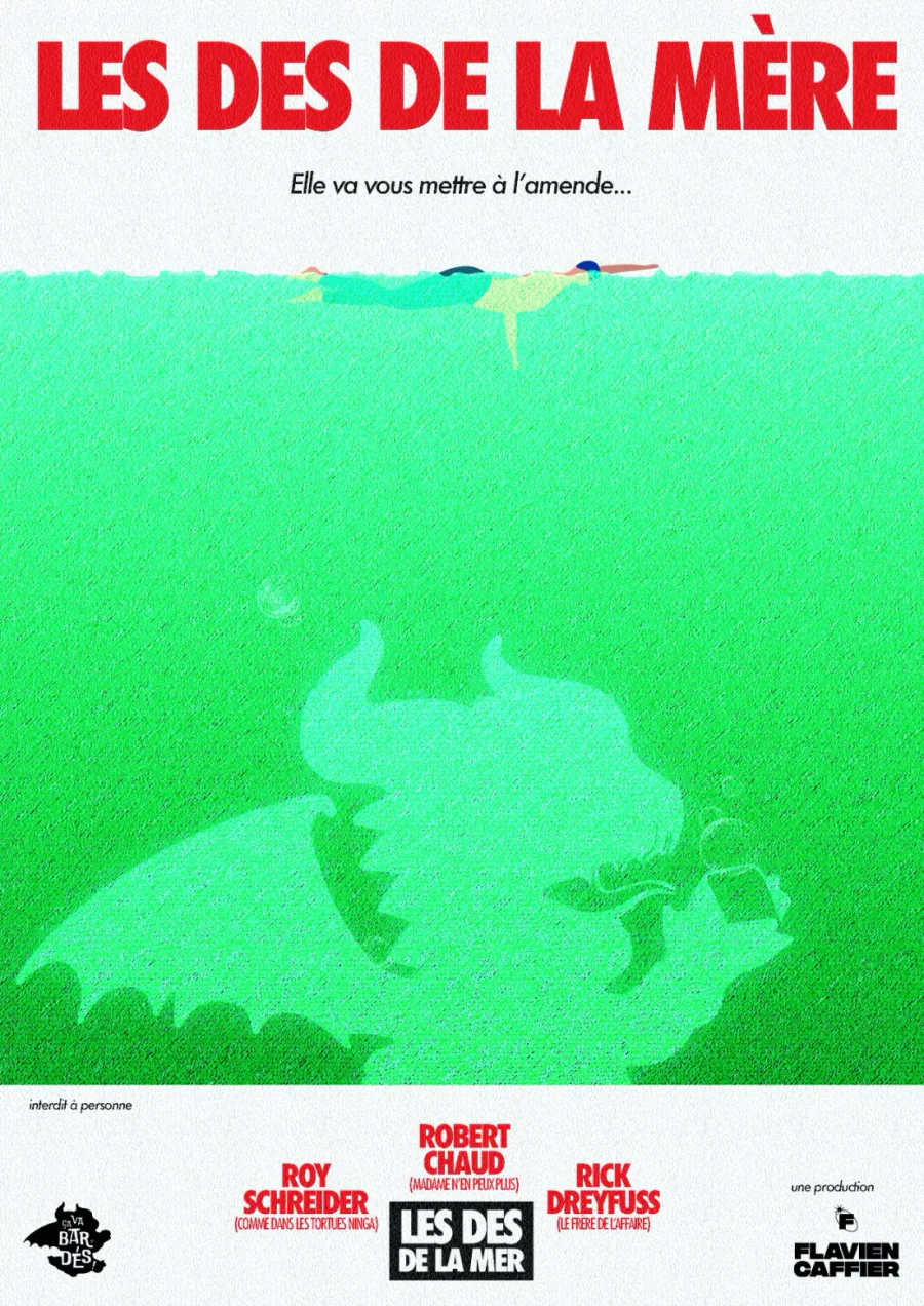 Affiche Les Dés de la mère, en vert et rouge, pour Ça va bar dés.